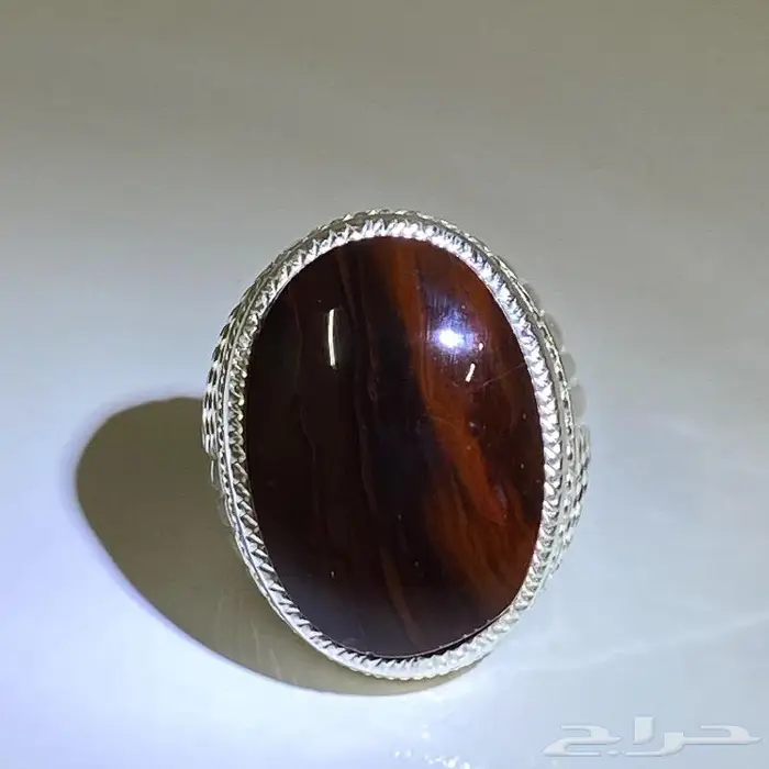 خاتم ملكي عقيق زعفراني كبدي راهي درجه اولى 5
