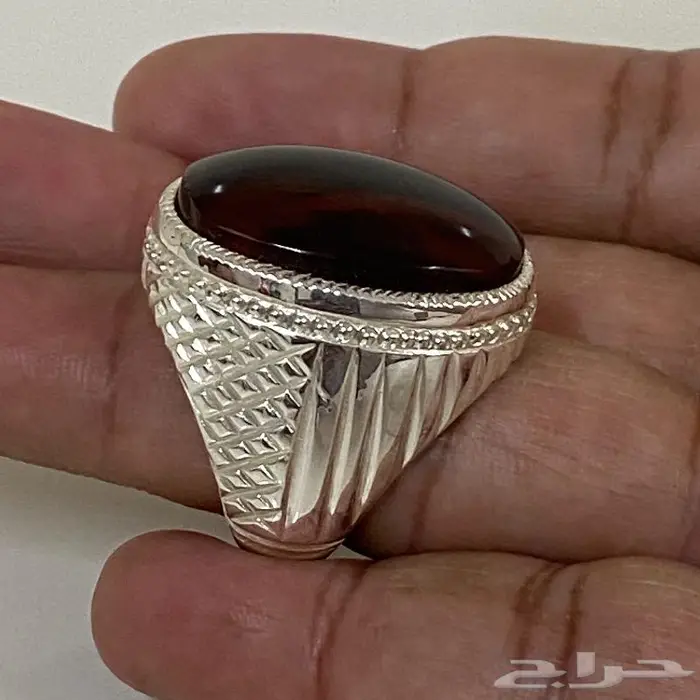 خاتم ملكي عقيق زعفراني كبدي راهي درجه اولى 2