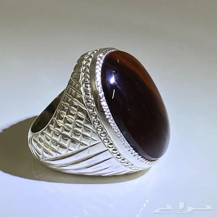 خاتم ملكي عقيق زعفراني كبدي راهي درجه اولى 3