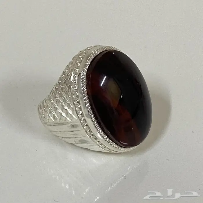 خاتم ملكي عقيق زعفراني كبدي راهي درجه اولى 10