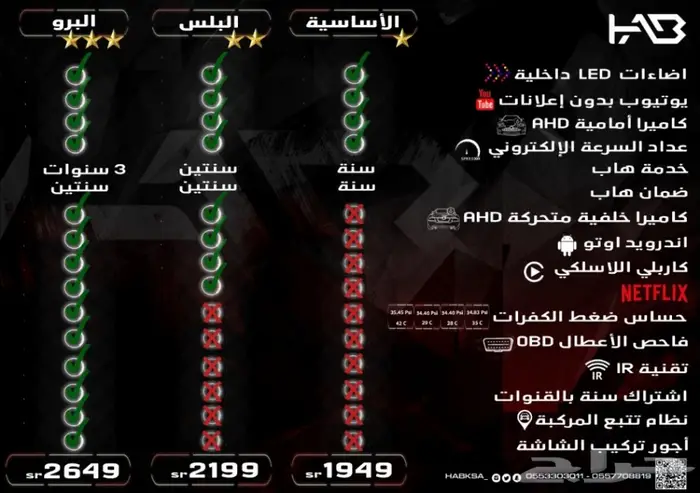 شاشة كورولا 2015 من هاب HAB 17