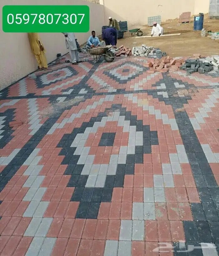 انترلوك ارصفة بردورة منتجات اسمنتية 4