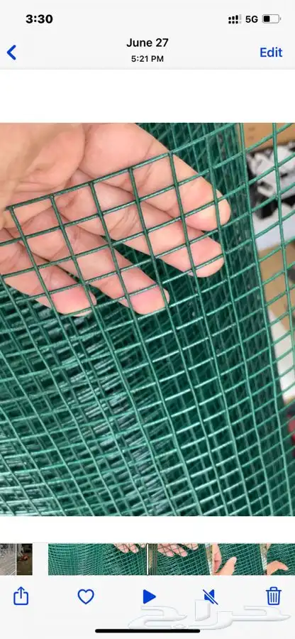 شبك أخضر للطيور والدواجن ومناسب للزراعة والمحميات قوي    1