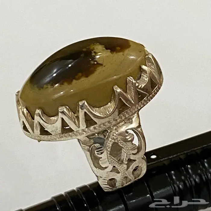 خاتم عقيق يماني مصور نادر وواضح الصوره 3