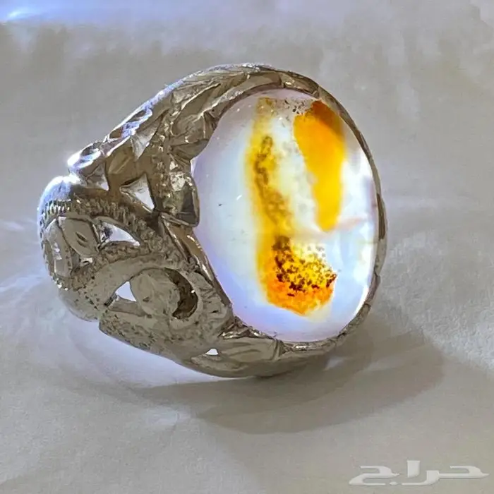 خاتم مصور عقيق يماني طبيعي طبيعي 1