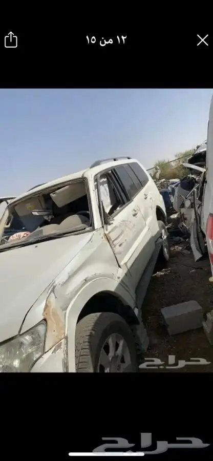قطع غيار ميتسوبيشي باجيرو مصدوم. قطع غيار تشليح فقط 16