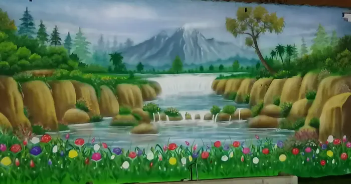 رسام وخطاط مدارس استراحات بيوت مناظر طبيعيه 0