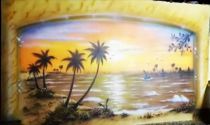 رسام وخطاط مدارس استراحات بيوت مناظر طبيعيه 1