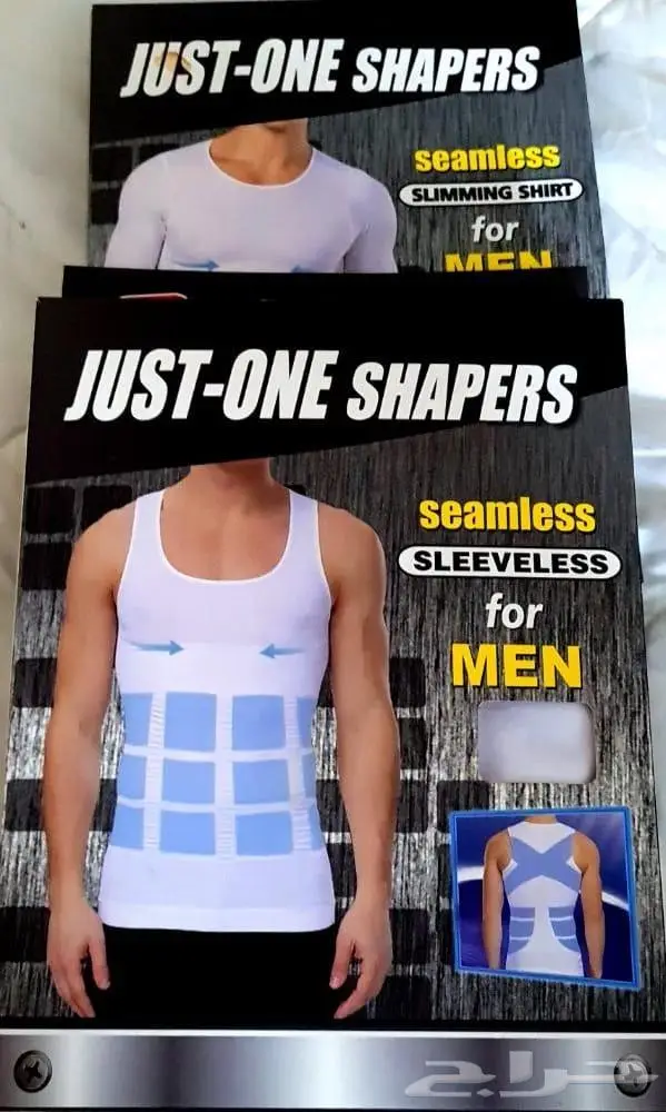 مشدات جسم علاقي ونص كم يساعد في التنحيف أسود و أبيض 0