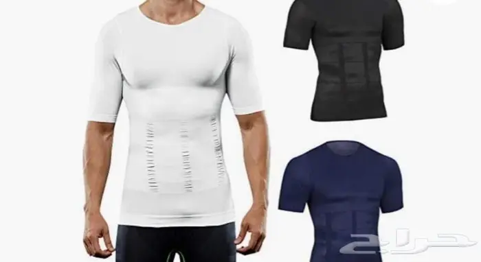 مشدات جسم علاقي ونص كم يساعد في التنحيف أسود و أبيض 7