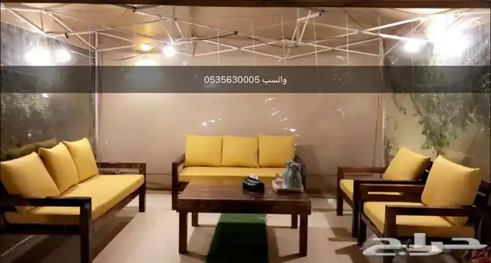 جلسه خارجية خشب معزول اكريلك ضد الشمس والمطر 10