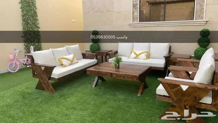 جلسه خارجية خشب معزول اكريلك ضد الشمس والمطر 0