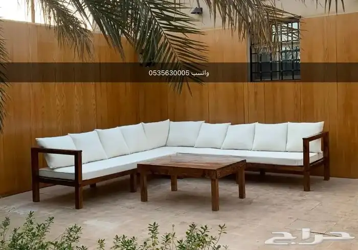 جلسه خارجية خشب معزول اكريلك ضد الشمس والمطر 8