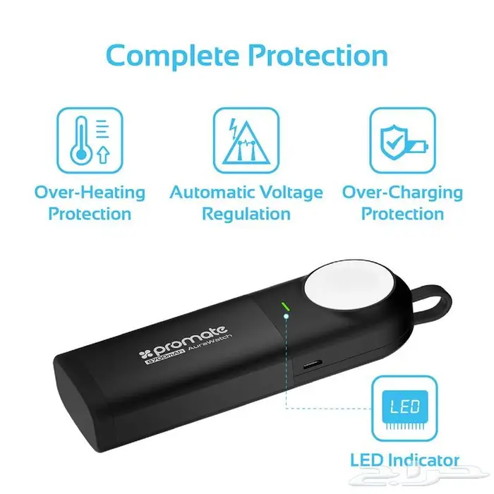 شاحن متنقل 3 في 1   AuraWatch 6700   بدون كيابل  بدون توقف 4