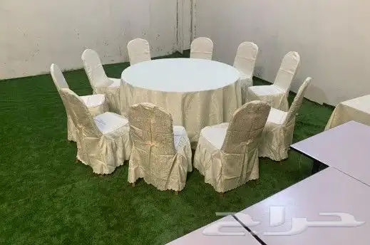 طاولات حفلات و كراسي أفراح حديد وبلاستيك 4