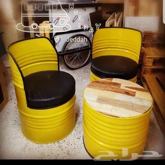 نمادج كراسي كلاسيكي برميل حديد و خشبيه 0