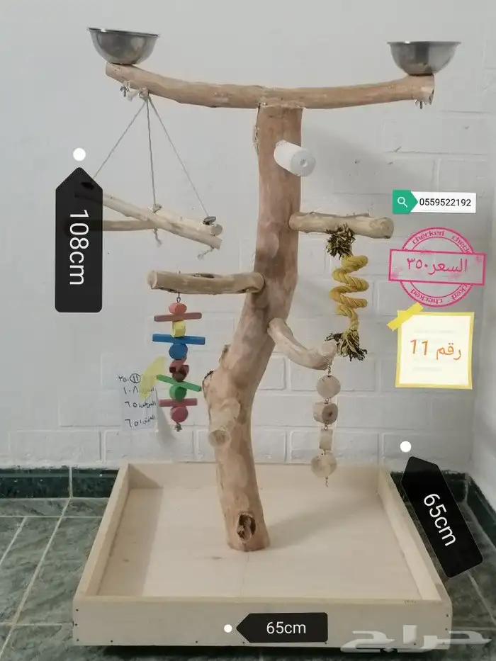 استاندببغاء خشب طبيعي 100 100مميزه ونادره 23