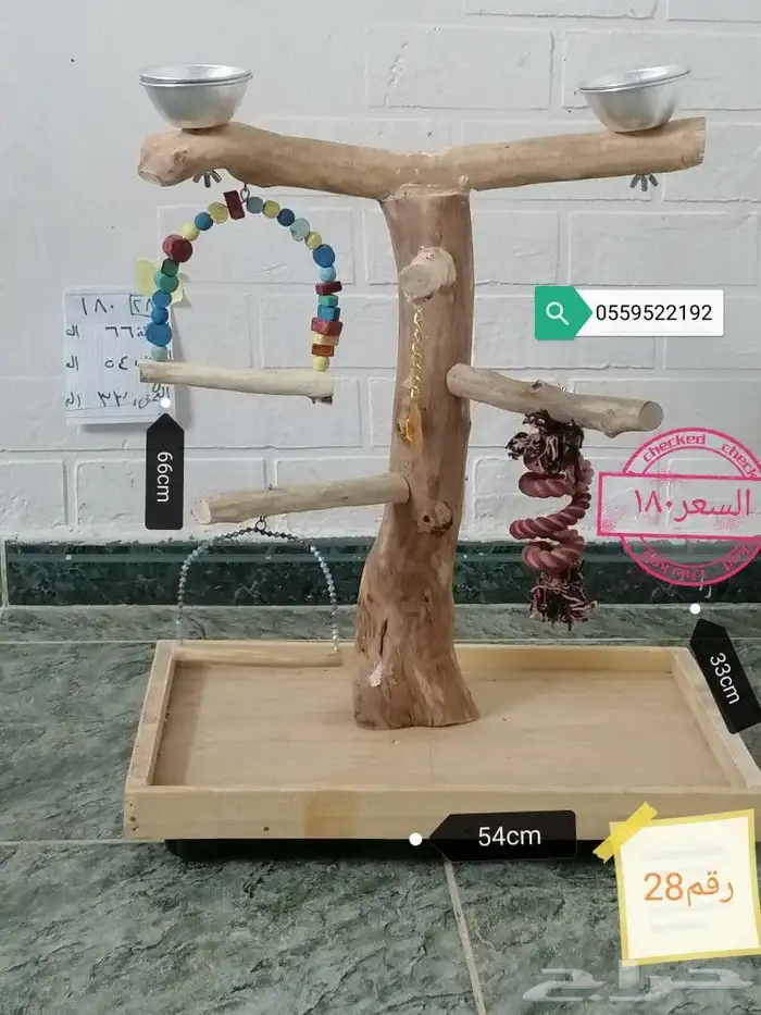 استاند ببغاء خشب طبيعي لجميع أنواع الببغاء 12