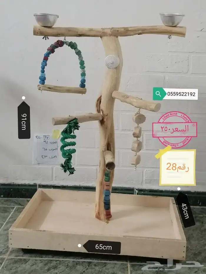 استاندببغاء خشب طبيعي 100 100مميزه ونادره 2