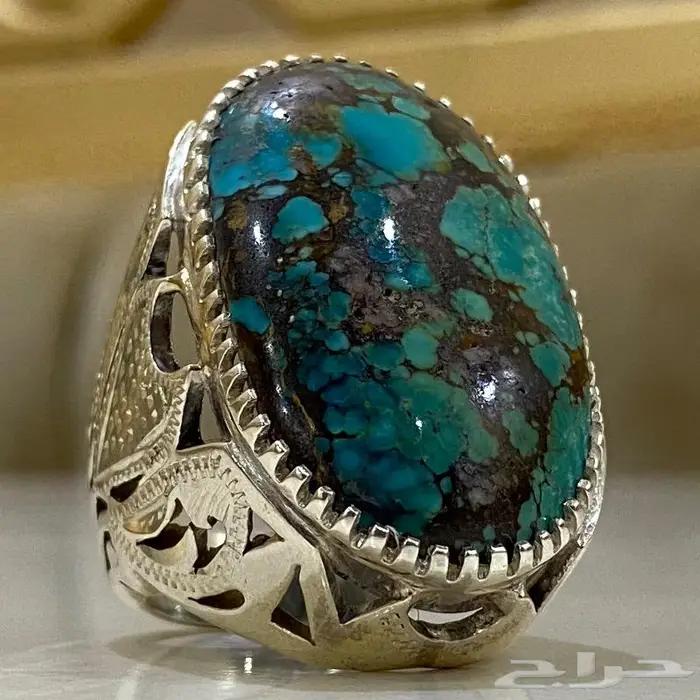 خاتم فيروز نيشابوري ملكي الملكي جدا قديم 9