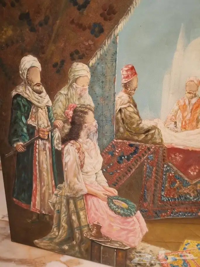 لوحة تاريخية بائع السجاد الإيراني (أنتيك) 4