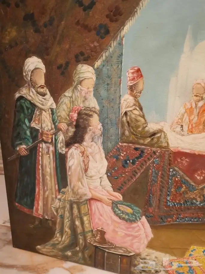 لوحة تاريخية بائع السجاد الإيراني (أنتيك) 3