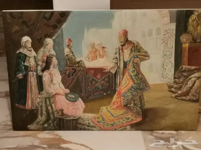 لوحة تاريخية بائع السجاد الإيراني (أنتيك) 10