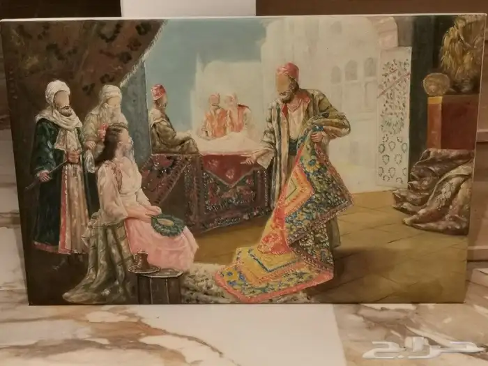 لوحة تاريخية بائع السجاد الإيراني (أنتيك) 7