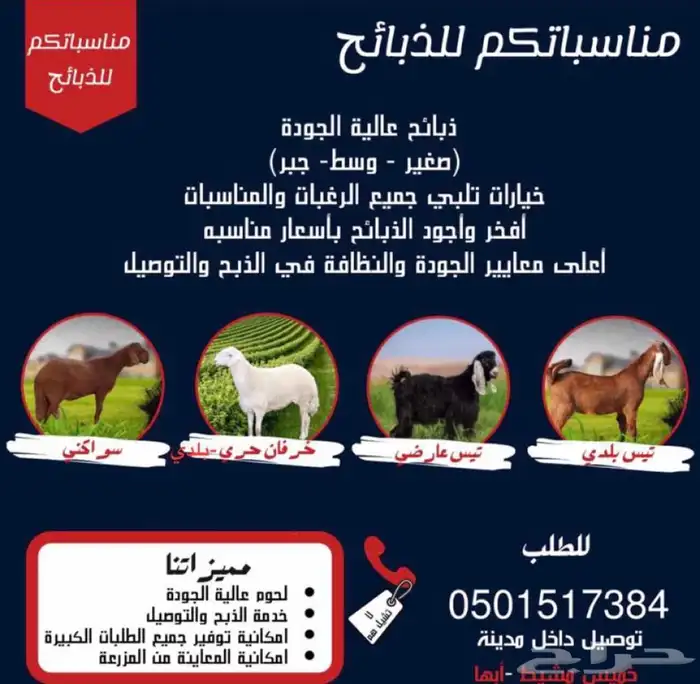 ذبايح خرفان وتيوس وحسلان وحشوان 0