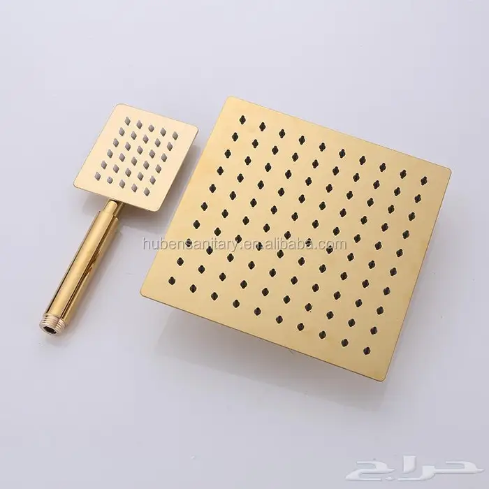دش حمام ذهبي مربع كبير 2