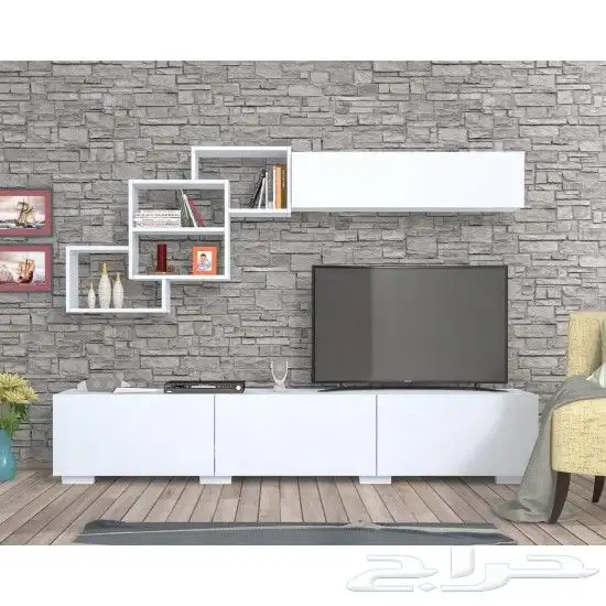 طاولة تلفزيون موديل Free ابيض او خشبي 5