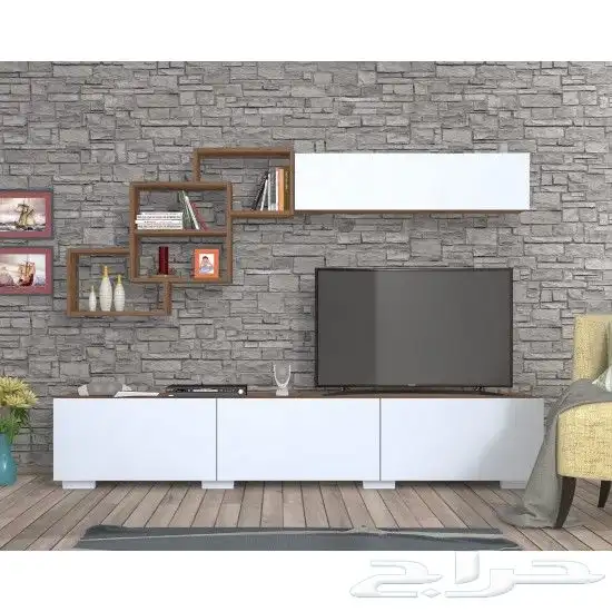 طاولة تلفزيون موديل Free ابيض او خشبي 1