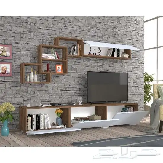 طاولة تلفزيون موديل Free ابيض او خشبي 4