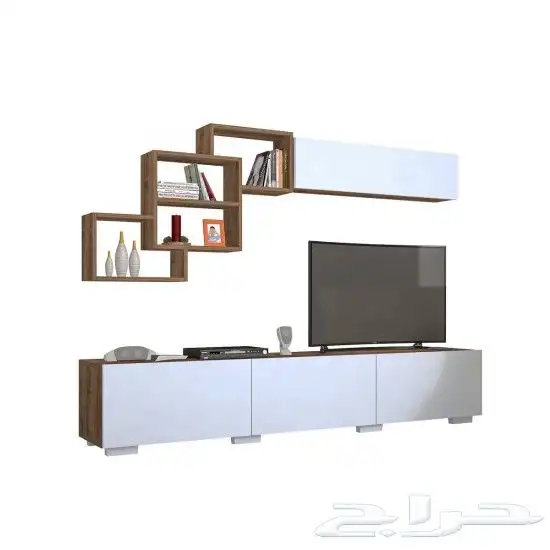 طاولة تلفزيون موديل Free ابيض او خشبي 8