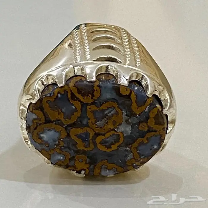 خاتم يماني جلد الافعى او جلد النمر طبيعي 3