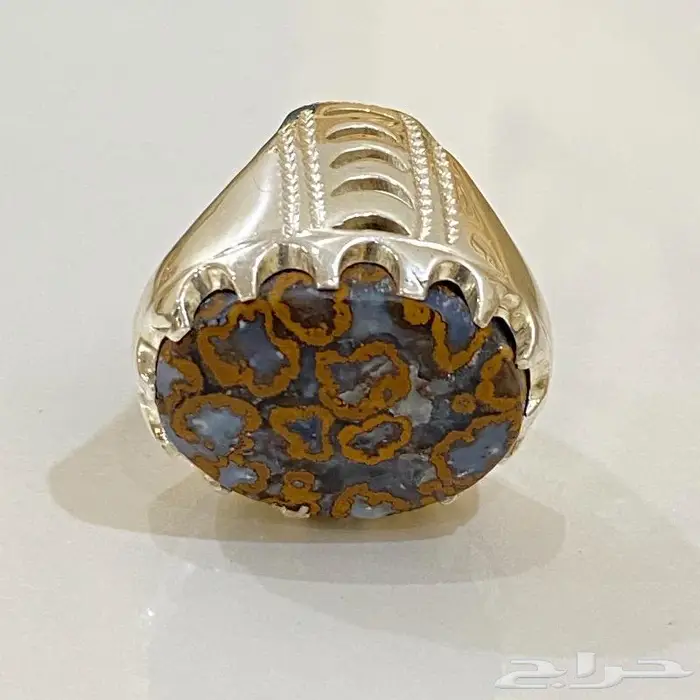 خاتم يماني جلد الافعى او جلد النمر طبيعي 6