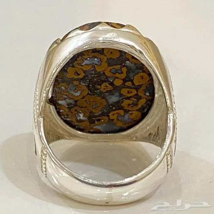 خاتم يماني جلد الافعى او جلد النمر طبيعي 7