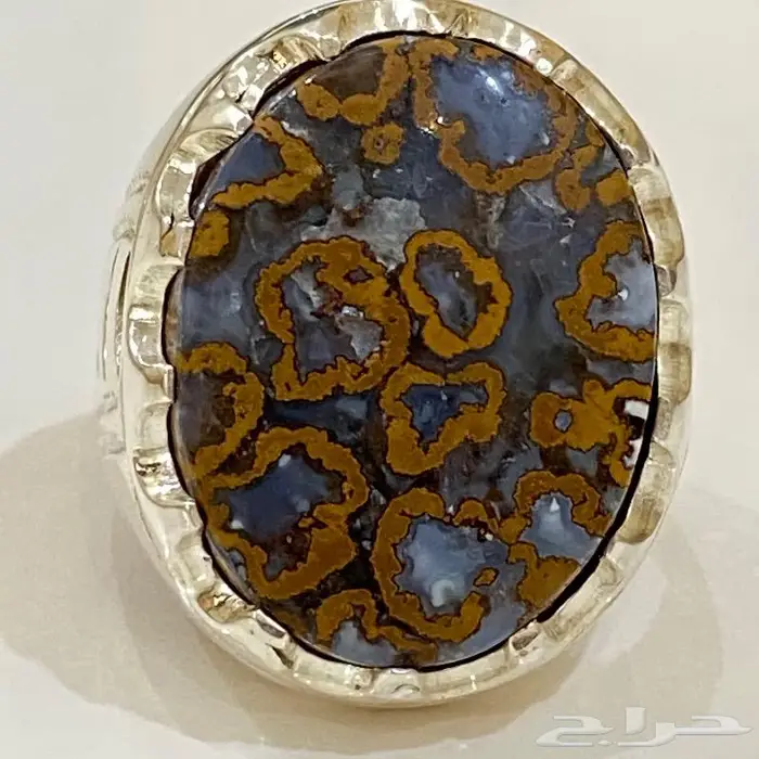 خاتم يماني جلد الافعى او جلد النمر طبيعي 2