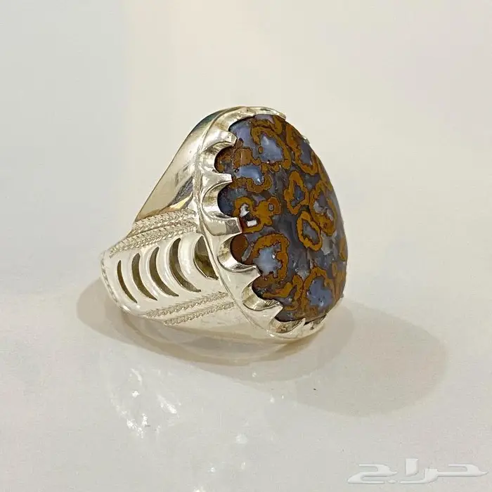 خاتم يماني جلد الافعى او جلد النمر طبيعي 11