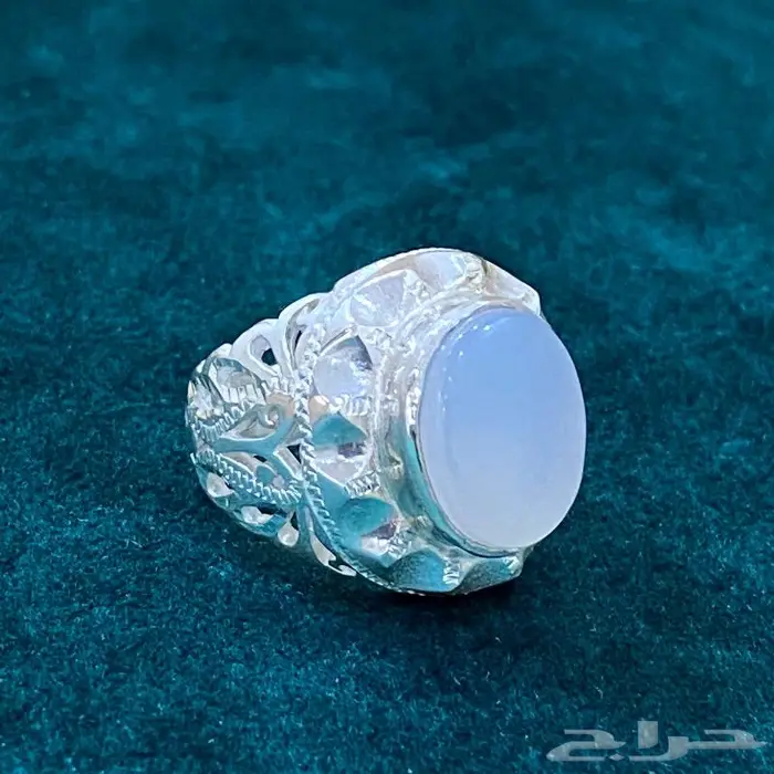 خاتم عقيق يماني ثلجي صافي صياغه فاخره 11