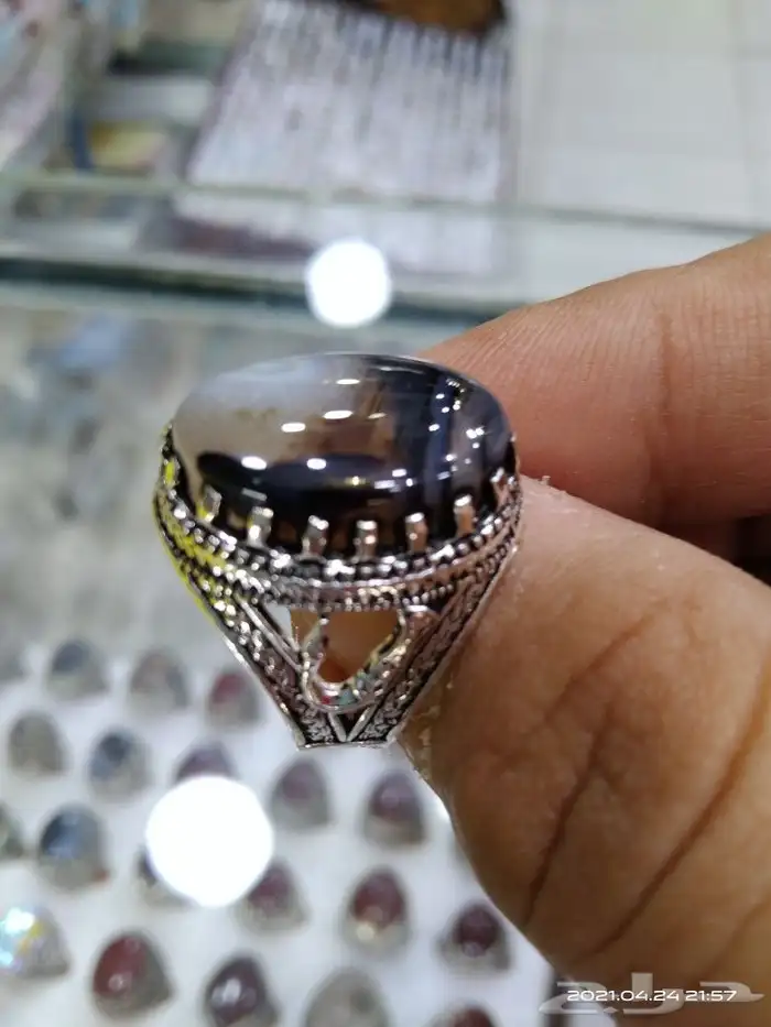 خواتم عقيق يماني عيار 925 2