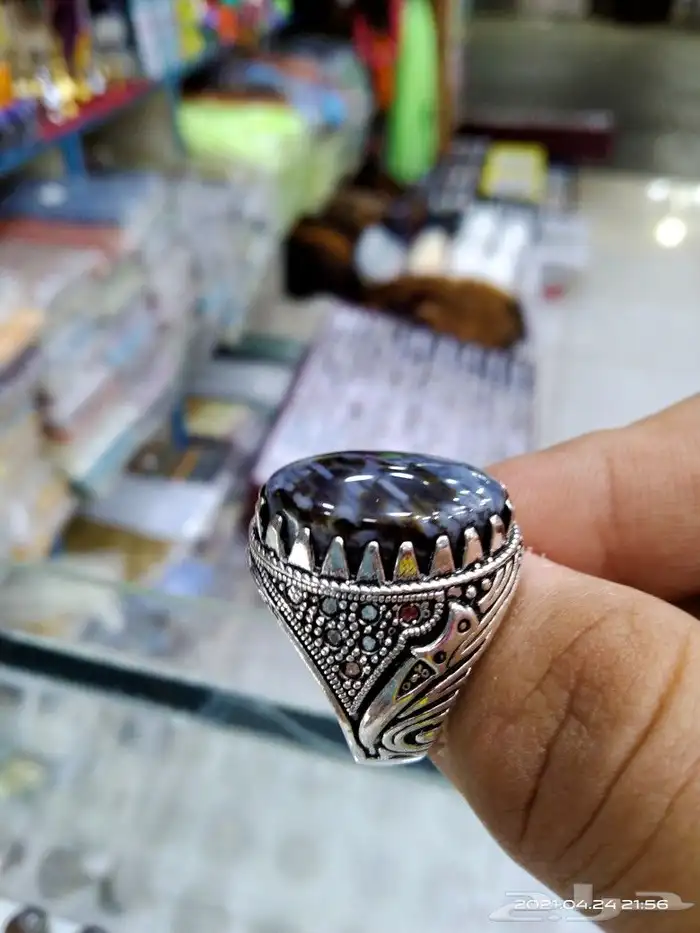 خواتم عقيق يماني عيار 925 1