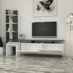 طقم طاولات SH06 ابيض ورمادي 2