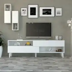 طاولة تلفزيون SHTV02 أبيض 1