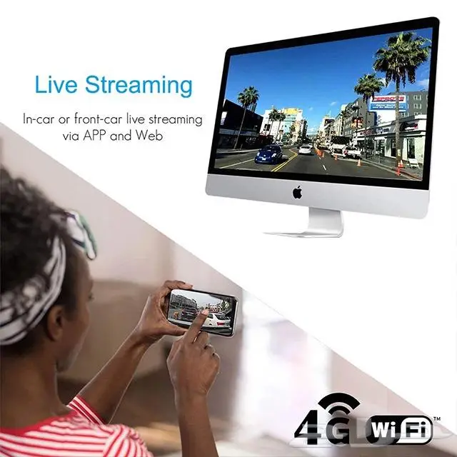 داش كام Jimil JC400 DashCam تدعم مدخل شريحة بيانات 4G 6