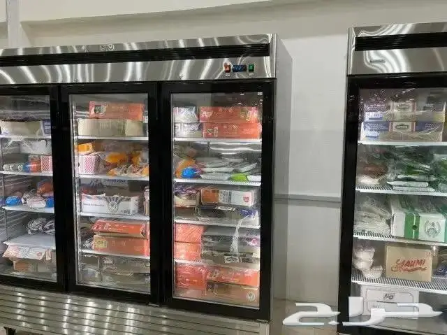 ثلاجات وفريزرات باب زجاج استيل درفة 7