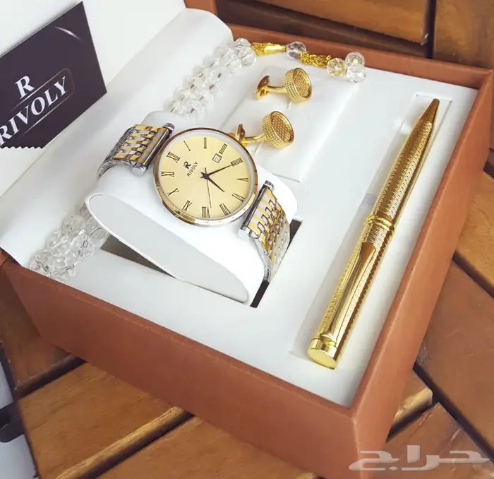 طقم ساعة رجالي ضمان سنه 17