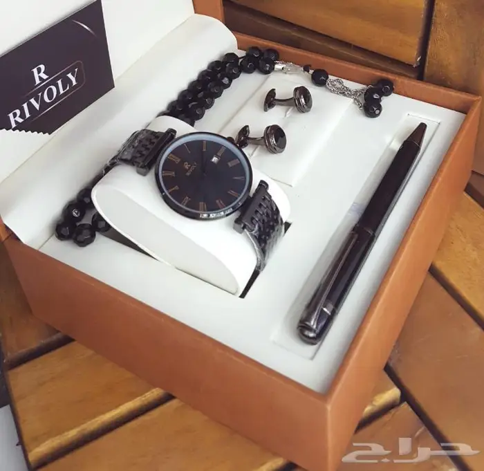 طقم ساعة رجالي ضمان سنه 13