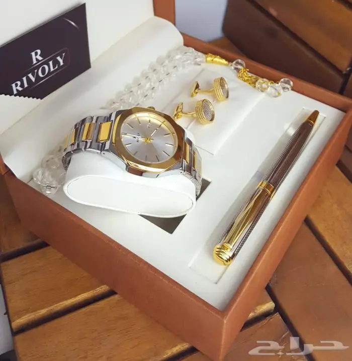 طقم ساعة رجالي ضمان سنه 7