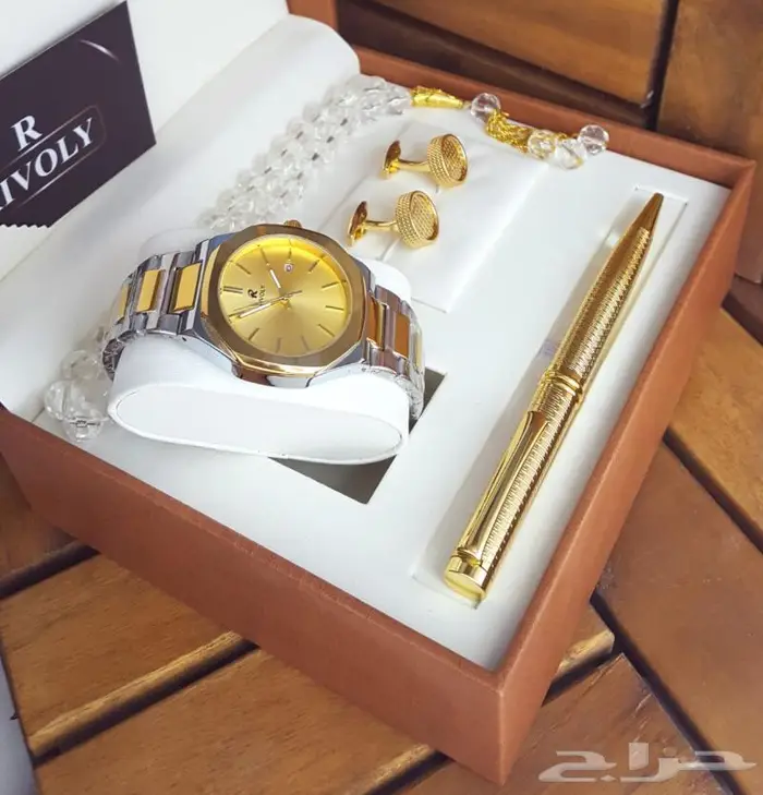 طقم ساعة رجالي ضمان سنه 4